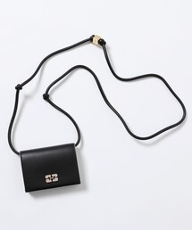 ★Ganni★ブラック ガニー ボウ ストラップ ウォレット GANNI ガニ― ストラップ付財布 ウォレット レディース ブラック