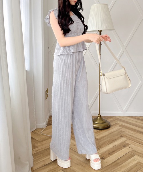 MIIA(ミーア)の「バックリボンフリルトップス×パンツSET(セットアップ・レディース・ブラック/ピンク/ブルー・FREE)」の4枚目の写真