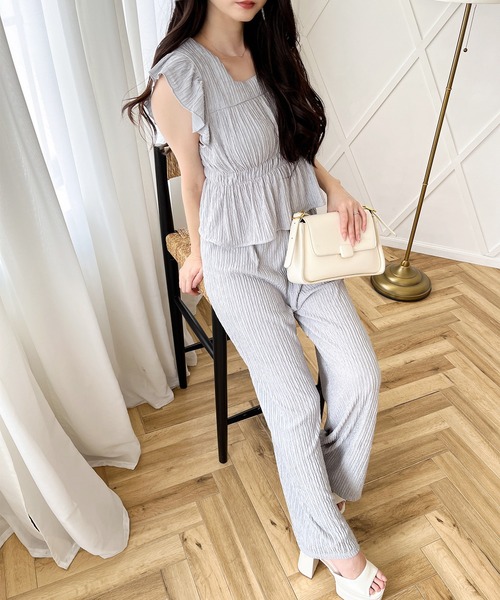 MIIA(ミーア)の「バックリボンフリルトップス×パンツSET(セットアップ・レディース・ブラック/ピンク/ブルー・FREE)」の7枚目の写真