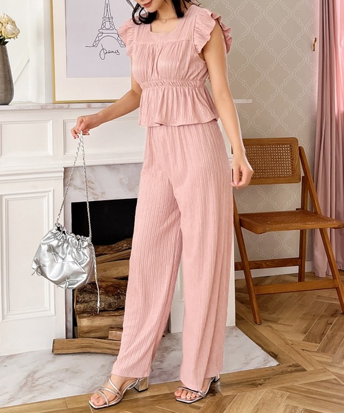 MIIA(ミーア)の「バックリボンフリルトップス×パンツSET(セットアップ・レディース・ブラック/ピンク/ブルー・FREE)」の11枚目の写真