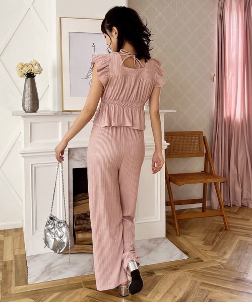 MIIA(ミーア)の「バックリボンフリルトップス×パンツSET(セットアップ・レディース・ブラック/ピンク/ブルー・FREE)」の12枚目の写真