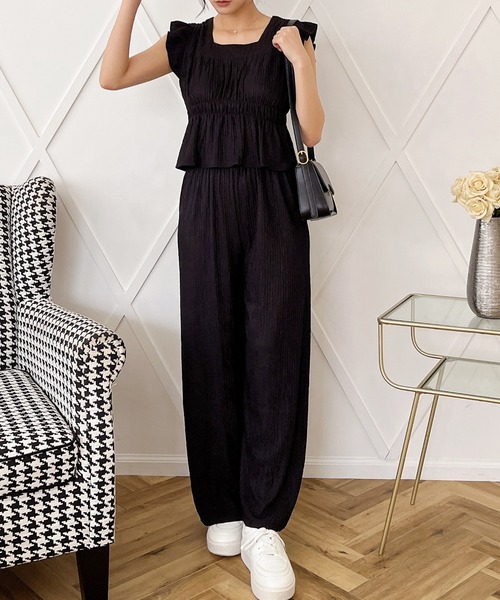 MIIA(ミーア)の「バックリボンフリルトップス×パンツSET(セットアップ・レディース・ブラック/ピンク/ブルー・FREE)」の15枚目の写真