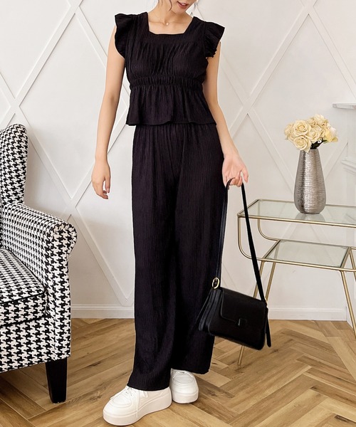 MIIA(ミーア)の「バックリボンフリルトップス×パンツSET(セットアップ・レディース・ブラック/ピンク/ブルー・FREE)」の16枚目の写真