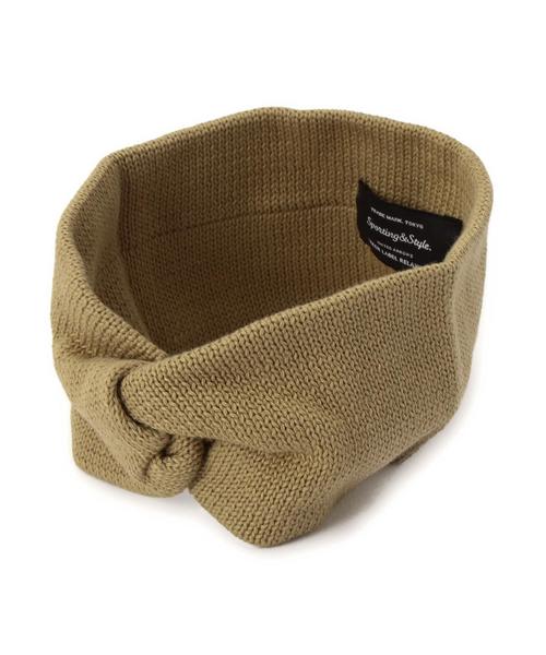 green label relaxing（グリーンレーベルリラクシング）の「CB ニットターバン（ヘアバンド・レディース・ライトグレー/ベージュ/ダークグリーン/ダークグレー/ネイビー・フリー）」の4枚目の写真