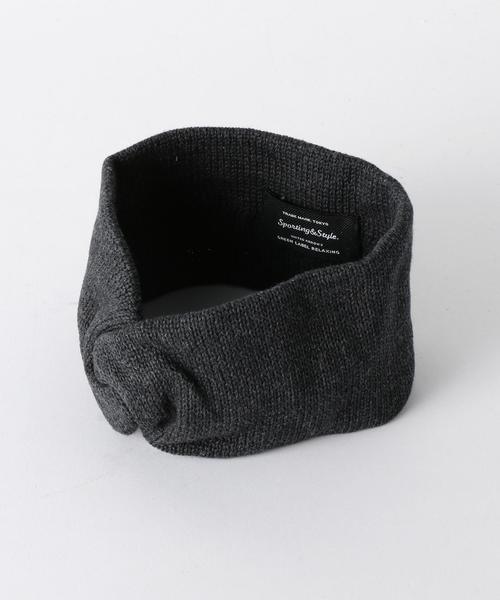 green label relaxing（グリーンレーベルリラクシング）の「CB ニットターバン（ヘアバンド・レディース・ライトグレー/ベージュ/ダークグリーン/ダークグレー/ネイビー・フリー）」の3枚目の写真