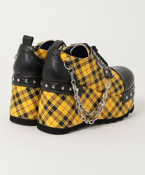 YOSUKE(ヨースケ)の「ヨースケYOSUKEウィメンズ厚底チェーン付きレースアップストレートチップシューズ 4460040(ドレスシューズ・レディース・ブラック/ブラック×パープル/ブラック×イエロー/ホワイト×ブラック・LL/L/M/S)」の6枚目の写真