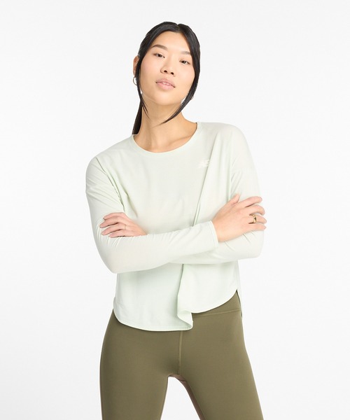 NEW BALANCE（ニューバランス）の「Seasonal パフォーマンスロングスリーブTシャツ（Tシャツ/カットソー・レディース・ブラック/ミント・X-LARGE/LARGE/MEDIUM/SMALL）」の2枚目の写真