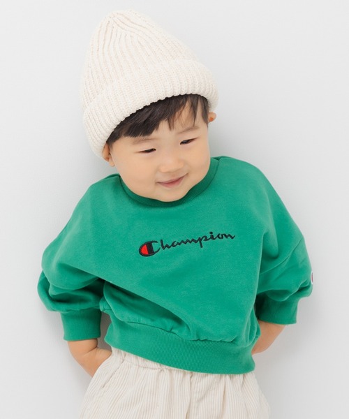 Champion（チャンピオン）の「champion / チャンピオン ロゴトレーナー（スウェット・キッズ・グリーン/レッド/チャコールグレー・80ｃｍ/90cm/100cm/110cm/120cm/130cm）」の3枚目の写真