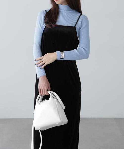 FREE'S MART（フリーズマート）の「◆2ストラップベロアキャミワンピース（ワンピース・レディース・ブラック/グレー・SMALL/MEDIUM）」の6枚目の写真