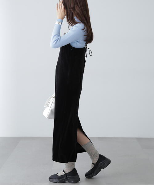 FREE'S MART（フリーズマート）の「◆2ストラップベロアキャミワンピース（ワンピース・レディース・ブラック/グレー・SMALL/MEDIUM）」の12枚目の写真