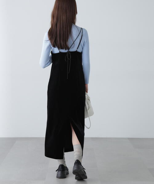 FREE'S MART（フリーズマート）の「◆2ストラップベロアキャミワンピース（ワンピース・レディース・ブラック/グレー・SMALL/MEDIUM）」の13枚目の写真