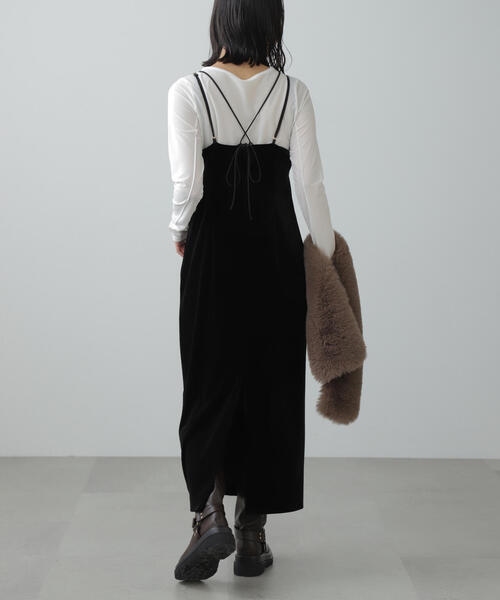 FREE'S MART（フリーズマート）の「◆2ストラップベロアキャミワンピース（ワンピース・レディース・ブラック/グレー・SMALL/MEDIUM）」の20枚目の写真