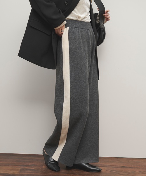 Shelly island(シェリーアイランド)の「ニットラインパンツ(その他パンツ・レディース・ベージュ/ブラック/グレー・FREE)」の3枚目の写真