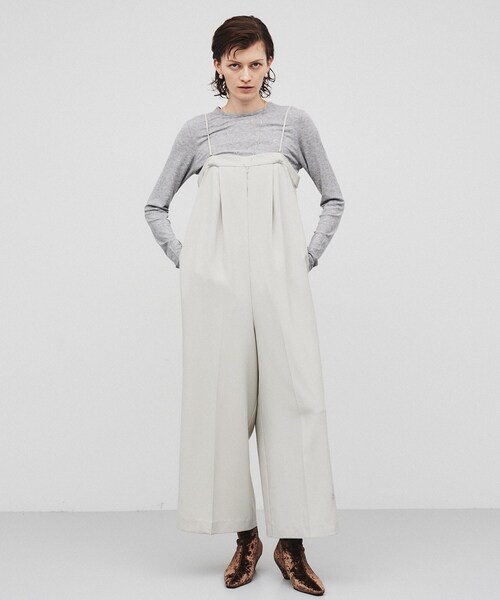 cloenc（クロエンス）の「◆【マシンウォッシュ】タックベアロンパース（サロペット/オーバーオール・レディース・ブラック/ナチュラル/グレー系その他3・01/02/03）」の3枚目の写真