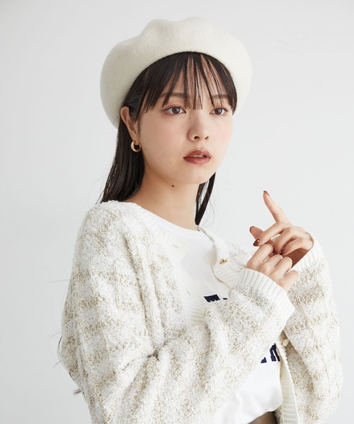 VIS(ビス)の「ベーシックウールベレー帽(ハンチング/ベレー帽・レディース・キナリ/ブラック・FREE)」の13枚目の写真