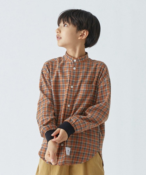 GENERATOR(ジェネレーター)の「ジェネレーター チェックバンドカラーシャツ(シャツ/ブラウス・キッズ・ブルー/グリーン/キャメル・L/XL/M)」の3枚目の写真
