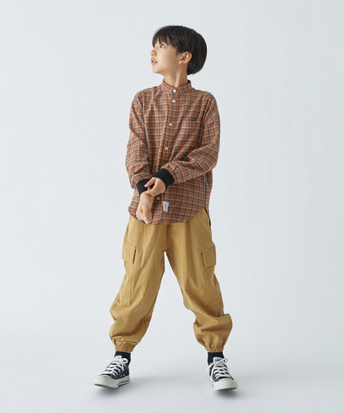 GENERATOR(ジェネレーター)の「ジェネレーター チェックバンドカラーシャツ(シャツ/ブラウス・キッズ・ブルー/グリーン/キャメル・L/XL/M)」の7枚目の写真
