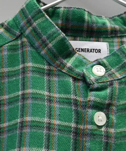 GENERATOR(ジェネレーター)の「ジェネレーター チェックバンドカラーシャツ(シャツ/ブラウス・キッズ・ブルー/グリーン/キャメル・L/XL/M)」の15枚目の写真