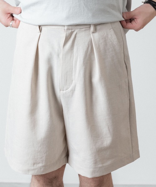 ATTACHMENT(アタッチメント)の「PE/CO/LI ツイル 1タックショーツ / PE/CO/LI TWILL 1TUCK SHORTS(スラックス・メンズ・ブラック/ベージュ/ホワイト・1/2/3/4)」の20枚目の写真