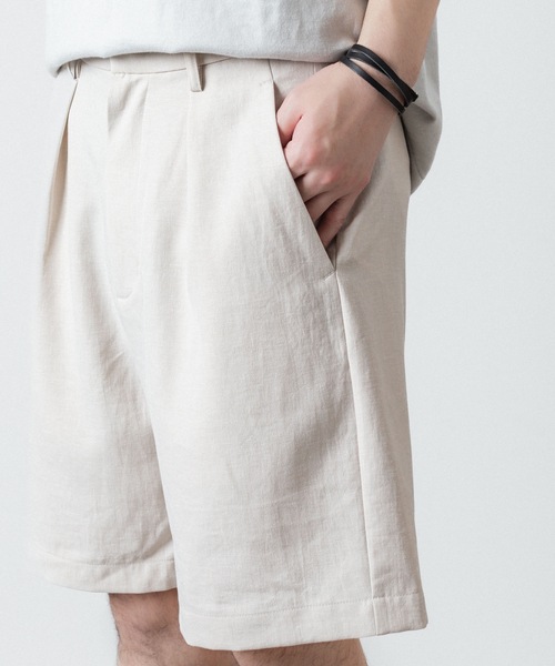 ATTACHMENT(アタッチメント)の「PE/CO/LI ツイル 1タックショーツ / PE/CO/LI TWILL 1TUCK SHORTS(スラックス・メンズ・ブラック/ベージュ/ホワイト・1/2/3/4)」の21枚目の写真