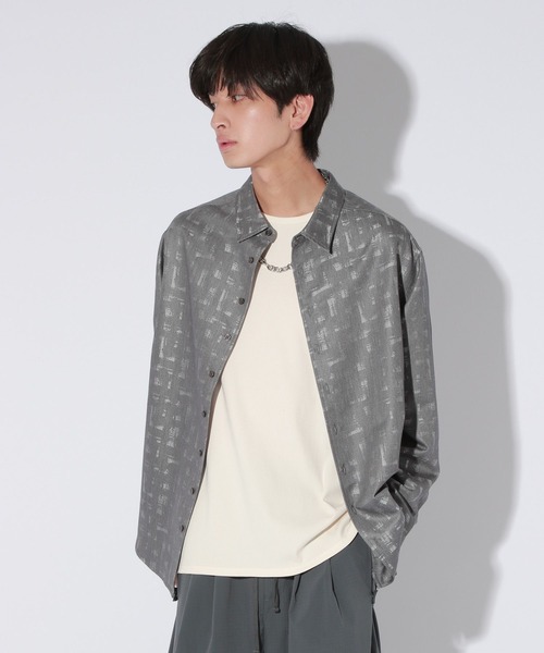 Anui（アニュイ）の「【UNISEX】アートジャガードシャツ（シャツ/ブラウス・レディース・ブラック/グレー・MEDIUM）」の2枚目の写真