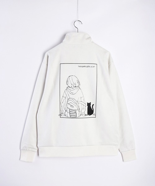 WESTSEA(ウエストシー)の「フェイクスエード TASOGARE GIRL & CAT 長袖 ハーフジッププルオーバー(スウェット・メンズ・チャコール/オフホワイト/グレー・M/L)」の14枚目の写真