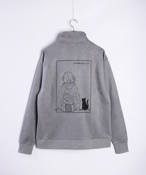 WESTSEA(ウエストシー)の「フェイクスエード TASOGARE GIRL & CAT 長袖 ハーフジッププルオーバー(スウェット・メンズ・チャコール/オフホワイト/グレー・M/L)」の19枚目の写真