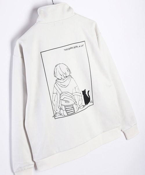 WESTSEA(ウエストシー)の「フェイクスエード TASOGARE GIRL & CAT 長袖 ハーフジッププルオーバー(スウェット・メンズ・チャコール/オフホワイト/グレー・M/L)」の15枚目の写真