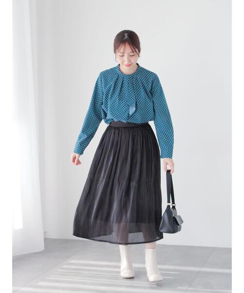 Te chichi TERRASSE（テチチテラス）の「【丈が選べる】オーロラギャザースカート（スカート・レディース・モカ/ベージュ/カーキ/ブラック・ﾌﾘｰ(L)/ﾌﾘｰ(M)）」の7枚目の写真