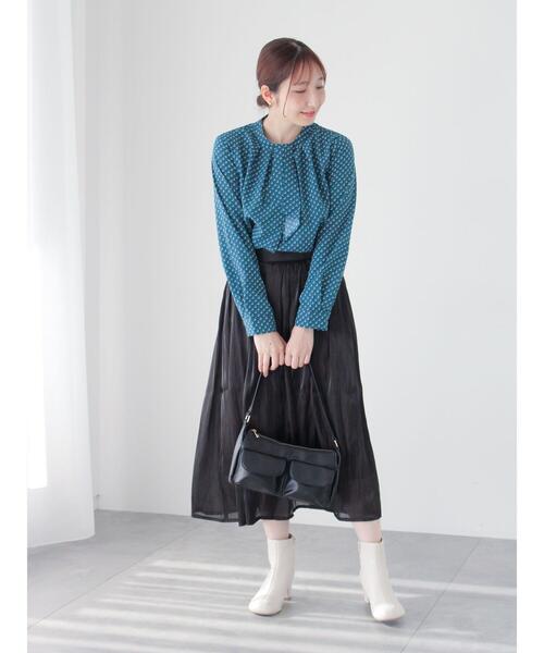 Te chichi TERRASSE（テチチテラス）の「【丈が選べる】オーロラギャザースカート（スカート・レディース・モカ/ベージュ/カーキ/ブラック・ﾌﾘｰ(L)/ﾌﾘｰ(M)）」の8枚目の写真