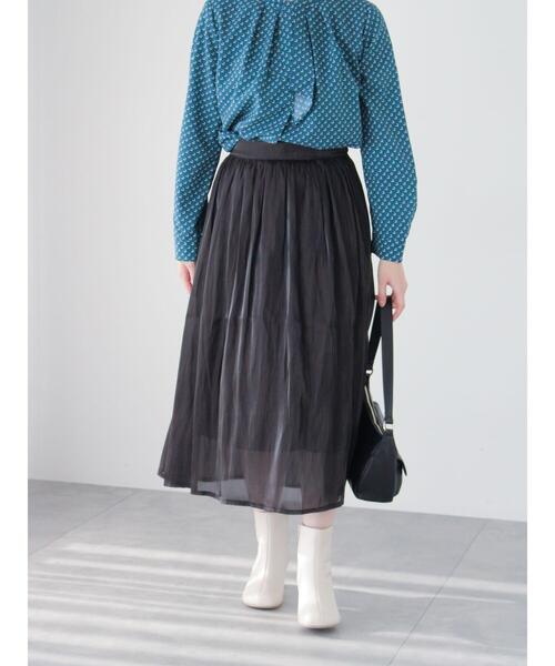 Te chichi TERRASSE（テチチテラス）の「【丈が選べる】オーロラギャザースカート（スカート・レディース・モカ/ベージュ/カーキ/ブラック・ﾌﾘｰ(L)/ﾌﾘｰ(M)）」の9枚目の写真