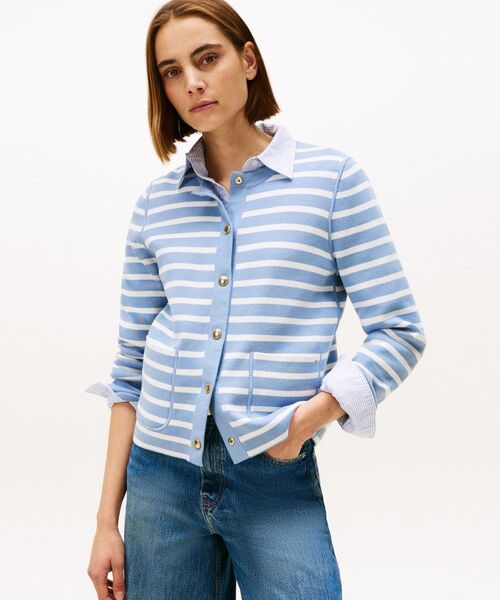 TOMMY HILFIGER（トミーヒルフィガー）の「リバーシブルカーディガン（カーディガン/ボレロ・レディース・レッド/ネイビー/レッド系その他3/マルチ/スカイブルー・XX-SMALL/X-SMALL/SMALL）」の2枚目の写真