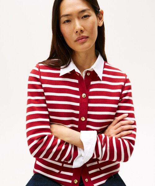 TOMMY HILFIGER（トミーヒルフィガー）の「リバーシブルカーディガン（カーディガン/ボレロ・レディース・レッド/ネイビー/レッド系その他3/マルチ/スカイブルー・XX-SMALL/X-SMALL/SMALL）」の9枚目の写真