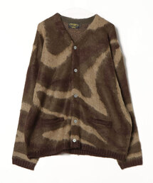 HOUSTON / MOHAIR TOUCH CARDIGAN (MARBLE)マーブル柄 モヘアタッチ 起毛 ニット カーディガン / 22248
