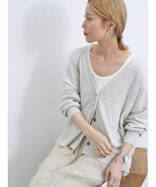 Samansa Mos2 blue（サマンサモスモスブルー）の「マルチスタイルVネックカーディガン（カーディガン/ボレロ・レディース・オフホワイト/ブルー/トップグレー/ダークオレンジ/ブラック/モカ/グリーン・M/L）」の2枚目の写真