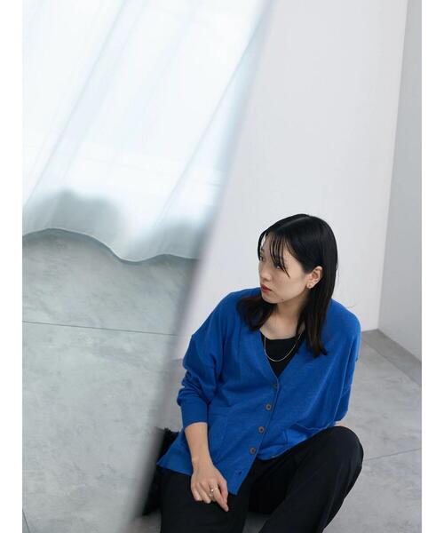 Samansa Mos2 blue（サマンサモスモスブルー）の「マルチスタイルVネックカーディガン（カーディガン/ボレロ・レディース・オフホワイト/ブルー/トップグレー/ダークオレンジ/ブラック/モカ/グリーン・M/L）」の6枚目の写真