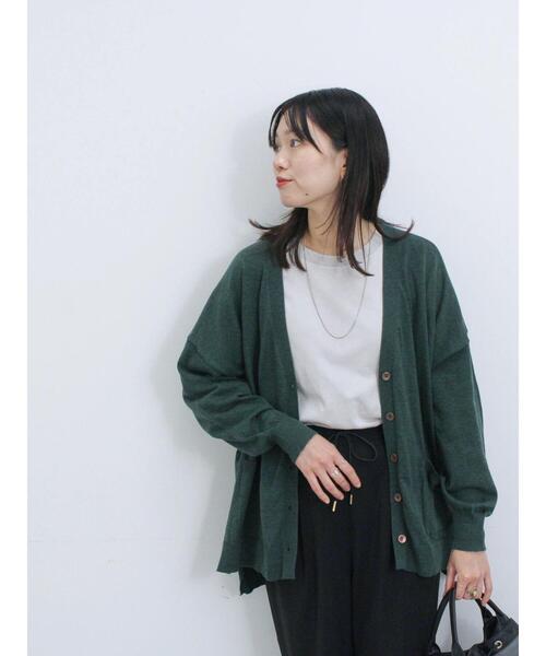 Samansa Mos2 blue（サマンサモスモスブルー）の「マルチスタイルVネックカーディガン（カーディガン/ボレロ・レディース・オフホワイト/ブルー/トップグレー/ダークオレンジ/ブラック/モカ/グリーン・M/L）」の5枚目の写真