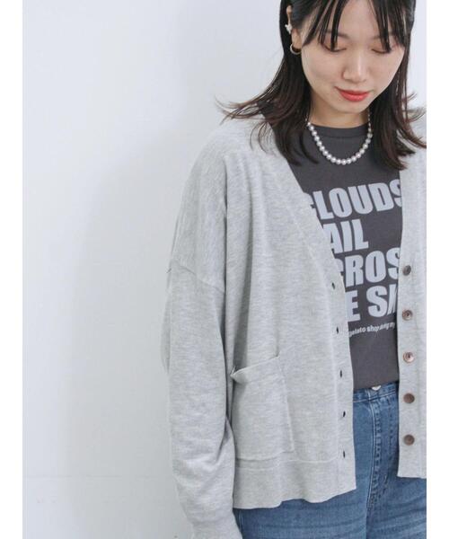 Samansa Mos2 blue（サマンサモスモスブルー）の「マルチスタイルVネックカーディガン（カーディガン/ボレロ・レディース・オフホワイト/ブルー/トップグレー/ダークオレンジ/ブラック/モカ/グリーン・M/L）」の3枚目の写真