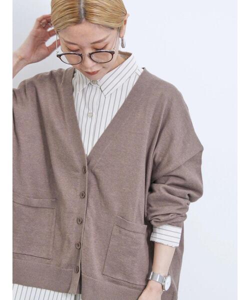 Samansa Mos2 blue（サマンサモスモスブルー）の「マルチスタイルVネックカーディガン（カーディガン/ボレロ・レディース・オフホワイト/ブルー/トップグレー/ダークオレンジ/ブラック/モカ/グリーン・M/L）」の4枚目の写真