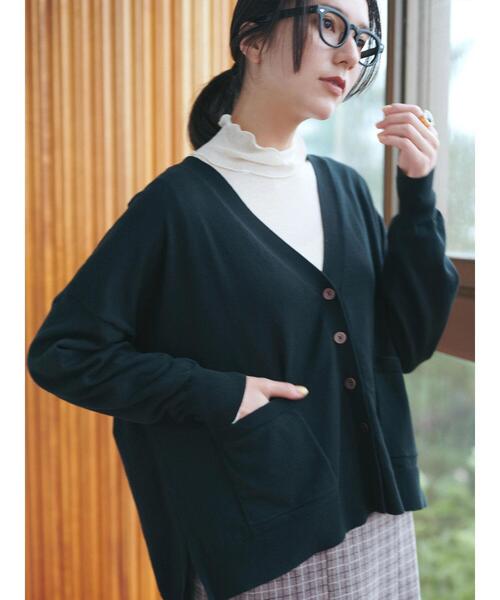 Samansa Mos2 blue（サマンサモスモスブルー）の「マルチスタイルVネックカーディガン（カーディガン/ボレロ・レディース・オフホワイト/ブルー/トップグレー/ダークオレンジ/ブラック/モカ/グリーン・M/L）」の9枚目の写真