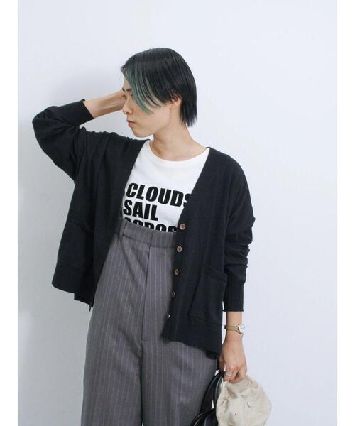 Samansa Mos2 blue（サマンサモスモスブルー）の「マルチスタイルVネックカーディガン（カーディガン/ボレロ・レディース・オフホワイト/ブルー/トップグレー/ダークオレンジ/ブラック/モカ/グリーン・M/L）」の16枚目の写真