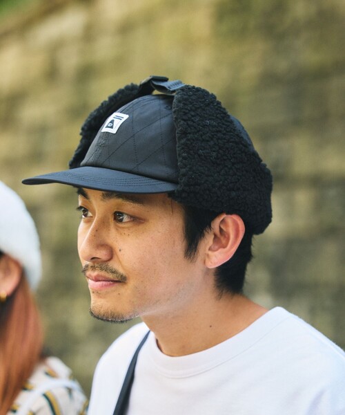 POLeR（ポーラー）の「POLeR × FREAK'S STORE/ポーラー × フリークスストア 別注 PUTTED FLAP CAP パデット フラップキャップ（キャップ・メンズ・ブラック/オリーブ・ONE SIZE）」の7枚目の写真