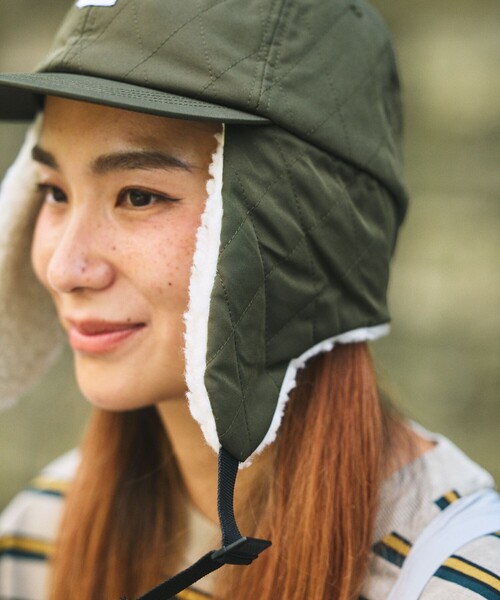 POLeR（ポーラー）の「POLeR × FREAK'S STORE/ポーラー × フリークスストア 別注 PUTTED FLAP CAP パデット フラップキャップ（キャップ・メンズ・ブラック/オリーブ・ONE SIZE）」の12枚目の写真