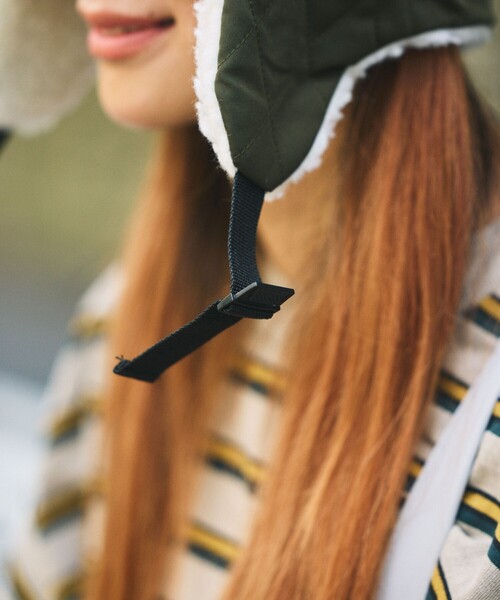 POLeR（ポーラー）の「POLeR × FREAK'S STORE/ポーラー × フリークスストア 別注 PUTTED FLAP CAP パデット フラップキャップ（キャップ・メンズ・ブラック/オリーブ・ONE SIZE）」の13枚目の写真