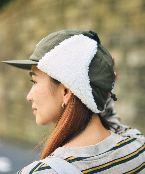 POLeR（ポーラー）の「POLeR × FREAK'S STORE/ポーラー × フリークスストア 別注 PUTTED FLAP CAP パデット フラップキャップ（キャップ・メンズ・ブラック/オリーブ・ONE SIZE）」の17枚目の写真