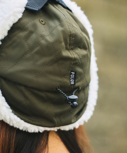 POLeR（ポーラー）の「POLeR × FREAK'S STORE/ポーラー × フリークスストア 別注 PUTTED FLAP CAP パデット フラップキャップ（キャップ・メンズ・ブラック/オリーブ・ONE SIZE）」の20枚目の写真