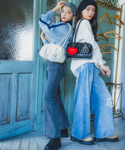 【裏起毛】デニムキモウセミフレアパンツ（デニムパンツ）｜repipi armario（レピピ アルマリオ）