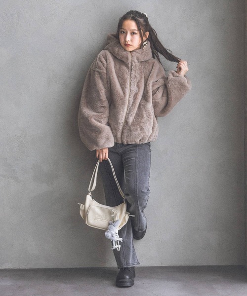 【裏起毛】デニムキモウセミフレアパンツ（デニムパンツ）｜repipi armario（レピピ アルマリオ）