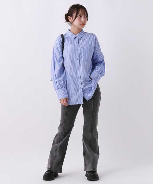 【裏起毛】デニムキモウセミフレアパンツ（デニムパンツ）｜repipi armario（レピピ アルマリオ）