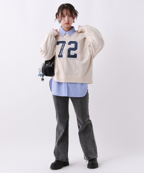 【裏起毛】デニムキモウセミフレアパンツ（デニムパンツ）｜repipi armario（レピピ アルマリオ）